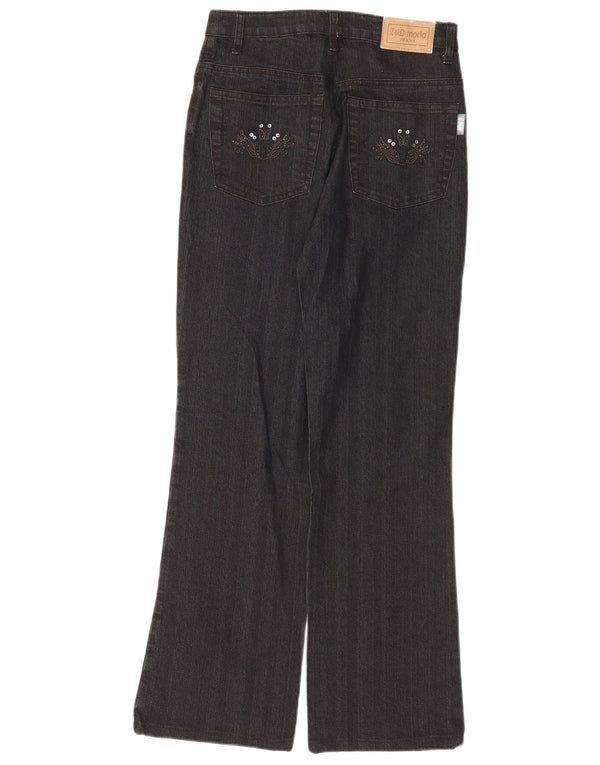 Винтажные женские джинсы Bootcut IT 42 Medium W28 L30 Серый хлопок с цветочным принтом