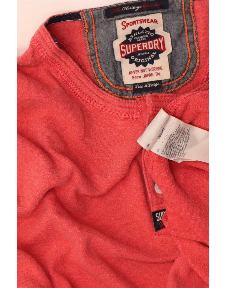 Мужской топ Superdry с длинным рукавом XL, красный хлопок