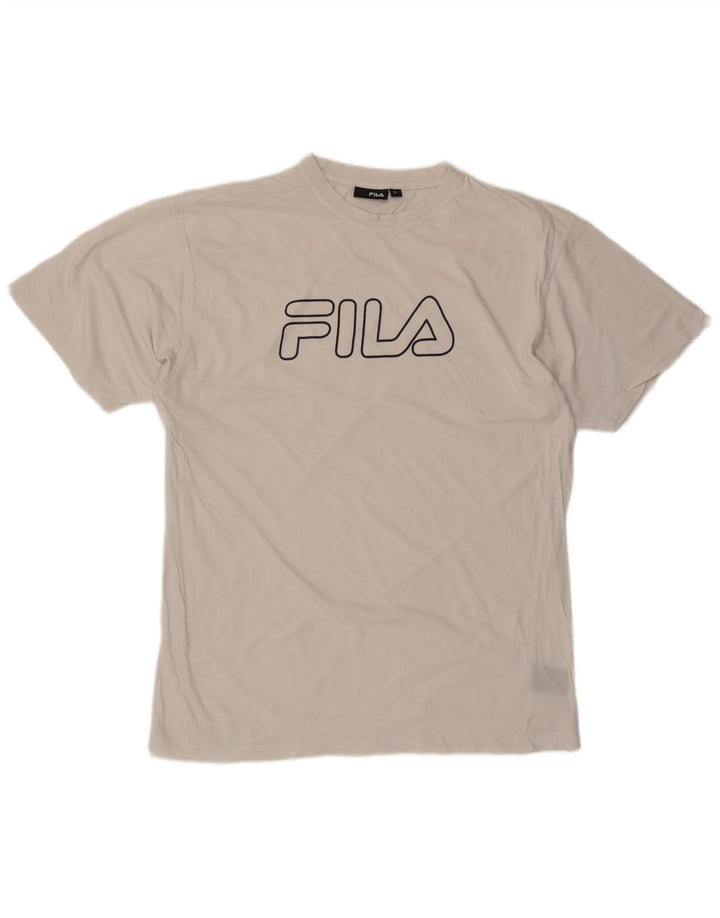 Мужская футболка с рисунком FILA, топ XL, белый хлопок