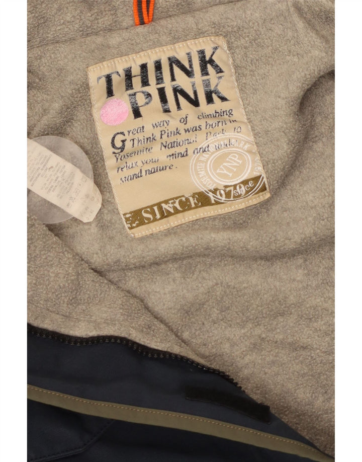Женская парка Think Pink с капюшоном UK 14, средний темно-синий хлопок