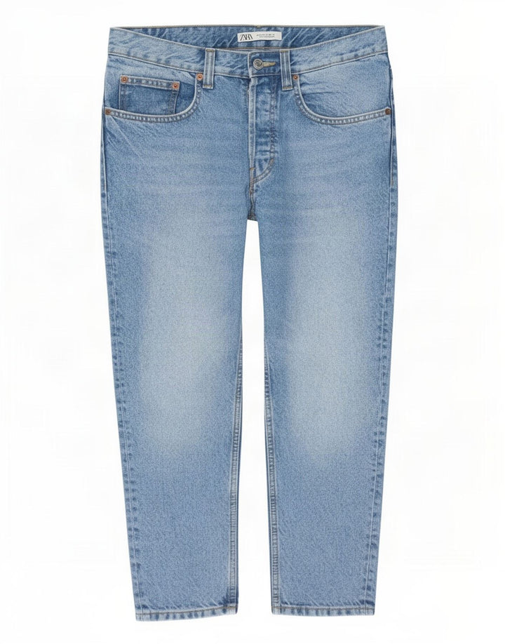 Мужские укороченные джинсы Zara Medium W31 L25, синие, хлопок