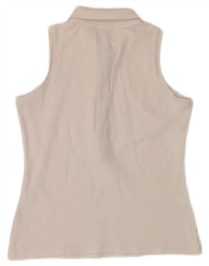 BURBERRY Женская рубашка-поло без рукавов BRIT UK 12, средний белый