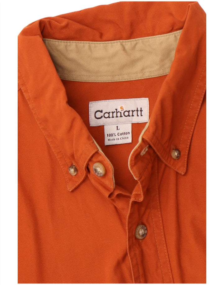 Мужская рубашка CARHARTT, большая оранжевая, хлопок