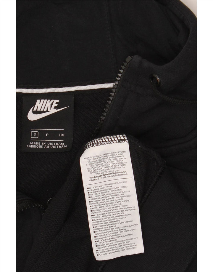 Мужской свитер с капюшоном и молнией с графическим рисунком Nike, маленький черный хлопковый свитер