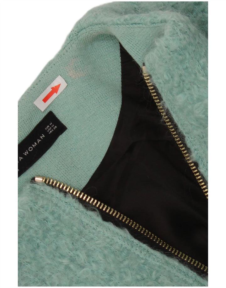 Женское пальто оверсайз Zara UK 14, хлопковый средний синий цвет
