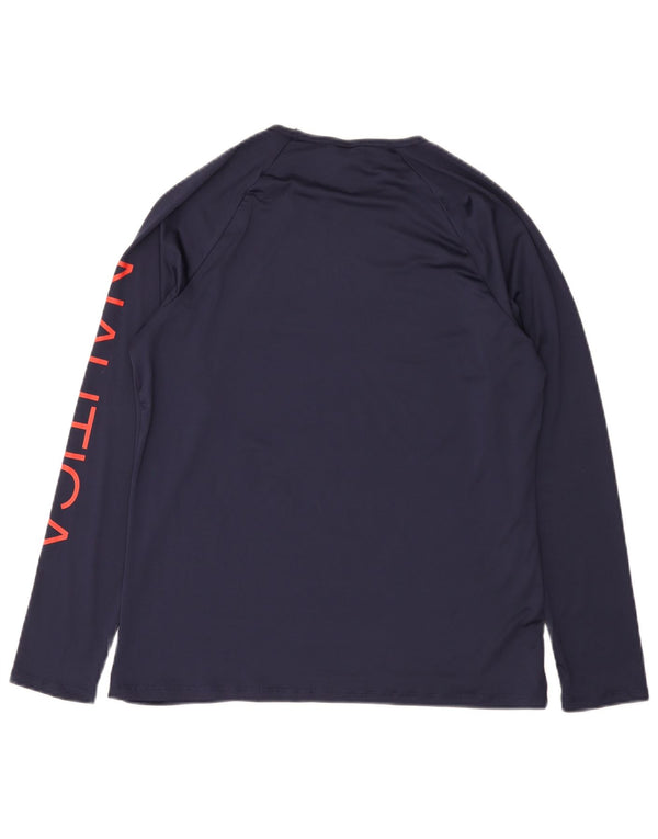 Женский топ Nautica с длинным рукавом и графикой UK 18 XL, темно-синий полиэстер