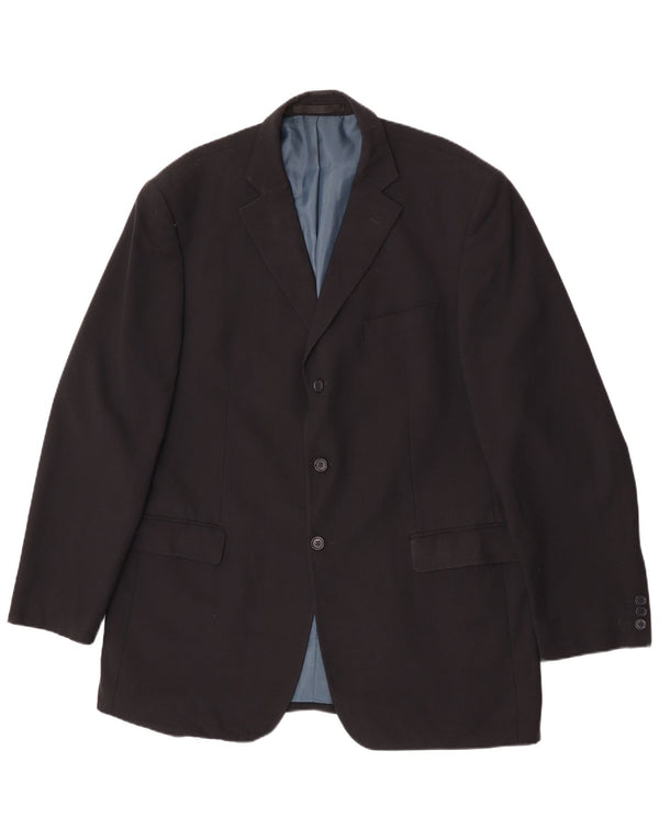 Мужской пиджак с 3 пуговицами Marks & Spencer UK 44 XL темно-синий полиэстер