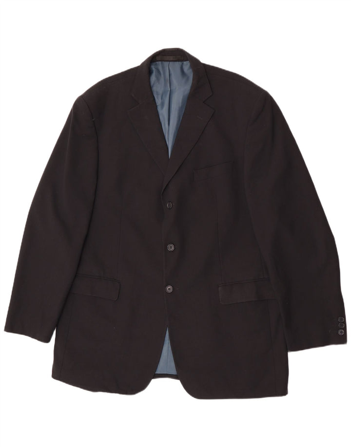 Мужской пиджак с 3 пуговицами Marks & Spencer UK 44 XL темно-синий полиэстер