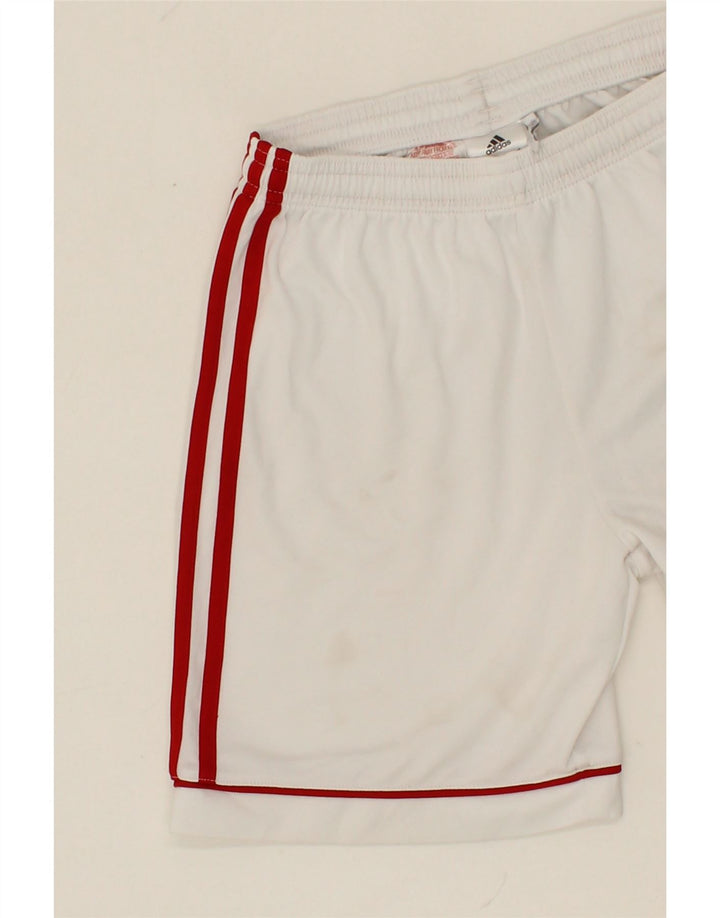 ADIDAS Boys Climalite Sport Shorts 11-12 Years White Polyester Vintage Adidas and Second-Hand Adidas from Messina Hembry 