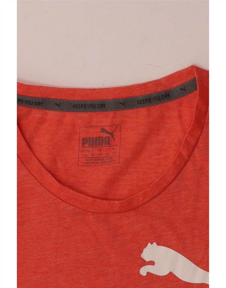 Женская футболка с рисунком Puma Top UK 14, большая оранжевая