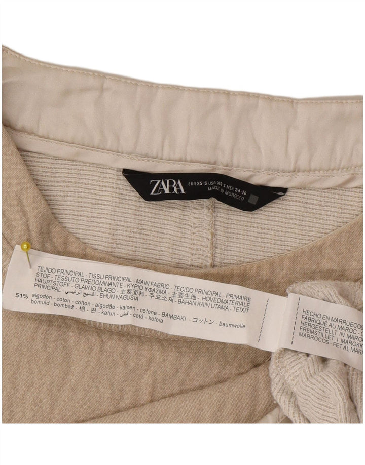 Женская блузка оверсайз Zara UK 6 XS Бежевый хлопок