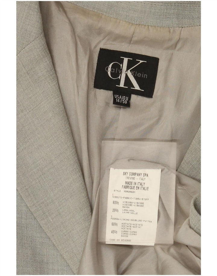 Женский пиджак на трех пуговицах Calvin Klein, США 14, XL, серый вискоза