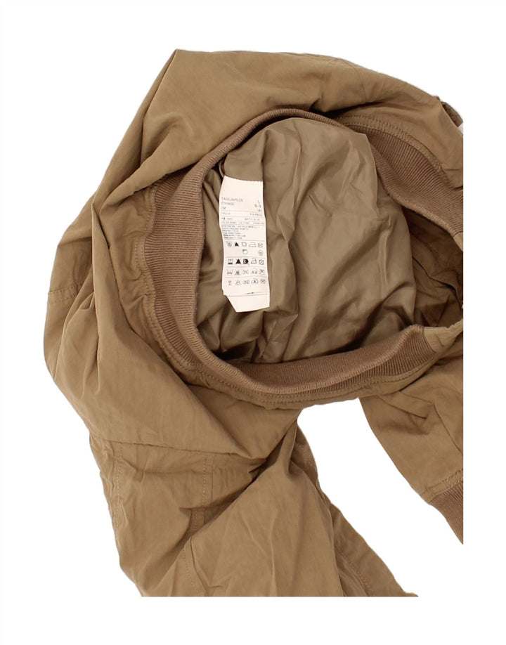 BENETTON Boys Hooded Bomber Jacket 8-9 Years Large Brown Cotton Vintage Benetton and Second-Hand Benetton from Messina Hembry 