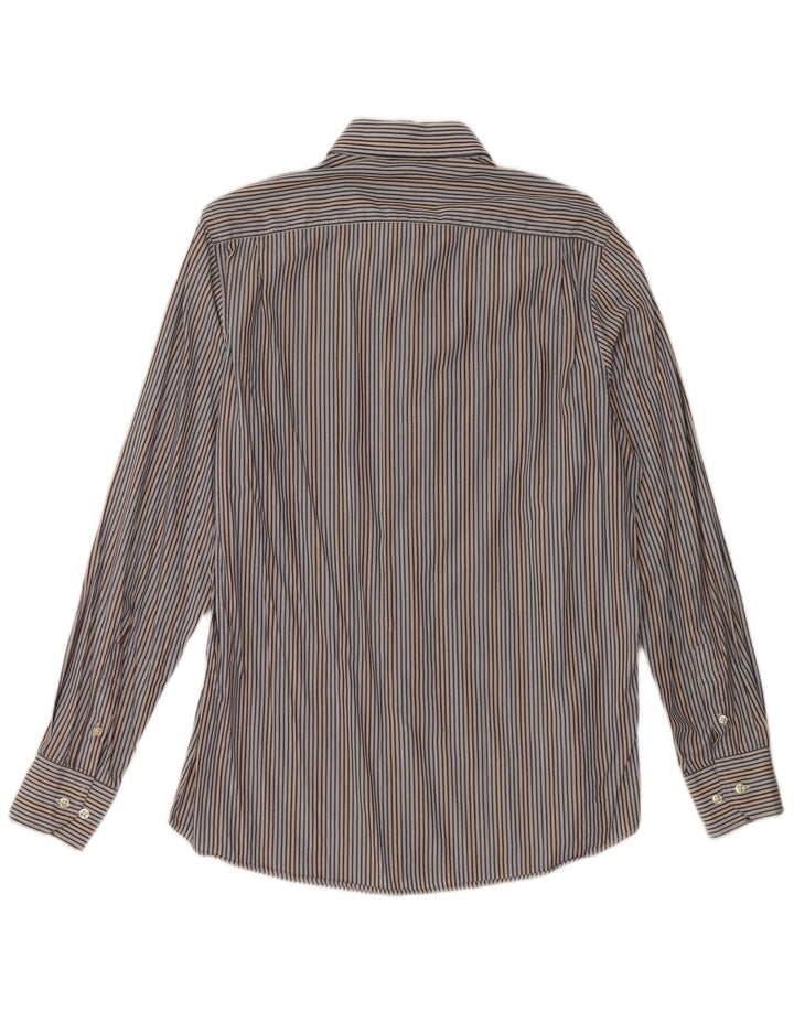 Мужская рубашка Massimo Dutti, размер 40, средний синий в полоску