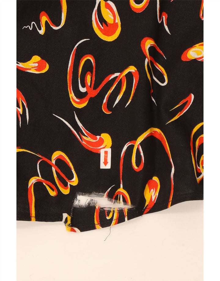 VINTAGE Womens Abstract Pattern Maxi A-Line Skirt W29 Medium Black Vintage Vintage and Second-Hand Vintage from Messina Hembry 