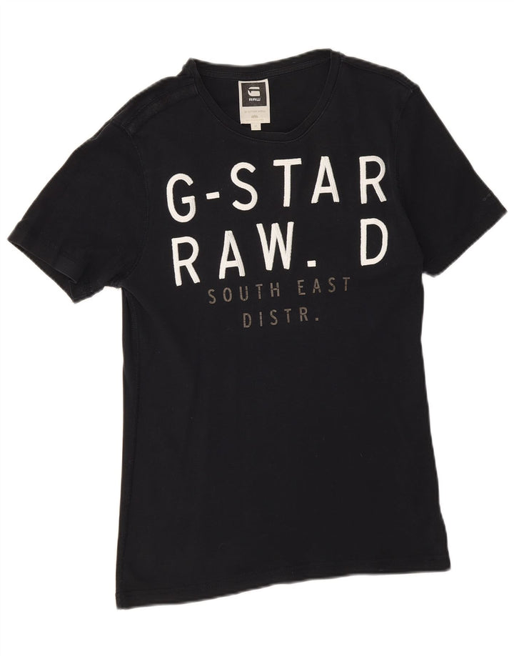 Женская футболка с рисунком G-Star Top UK 12 Medium Navy Blue