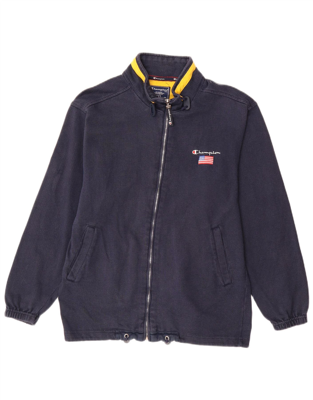 CHAMPION Mens Tracksuit Top Jacket Small Navy Blue Cotton
