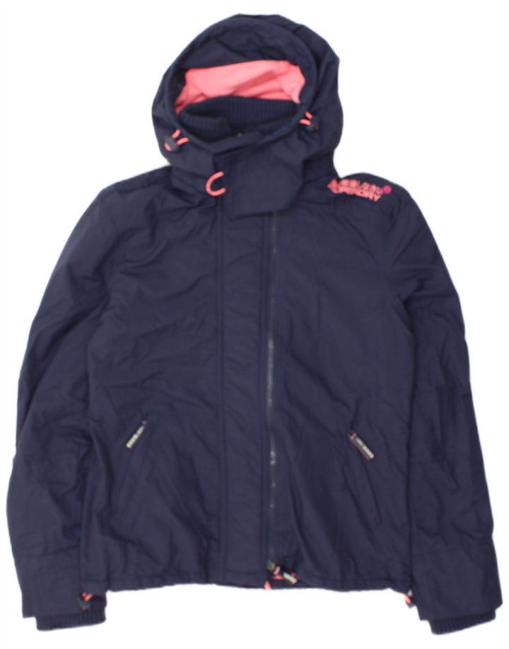 Женская ветровка с рисунком Superdry UK 14, средний темно-синий