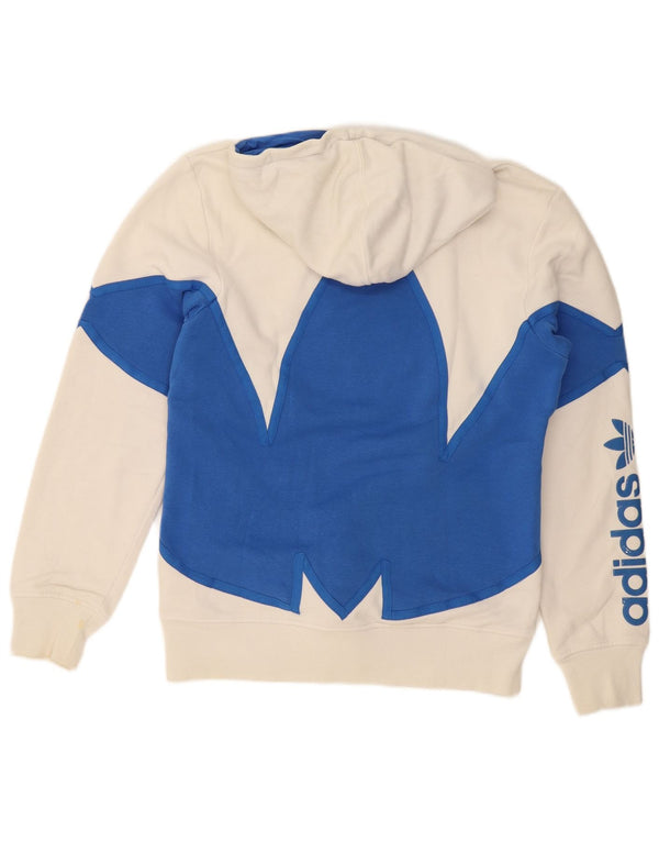 Мужской джемпер с капюшоном Adidas с рисунком, маленький белый, хлопок с цветными блоками