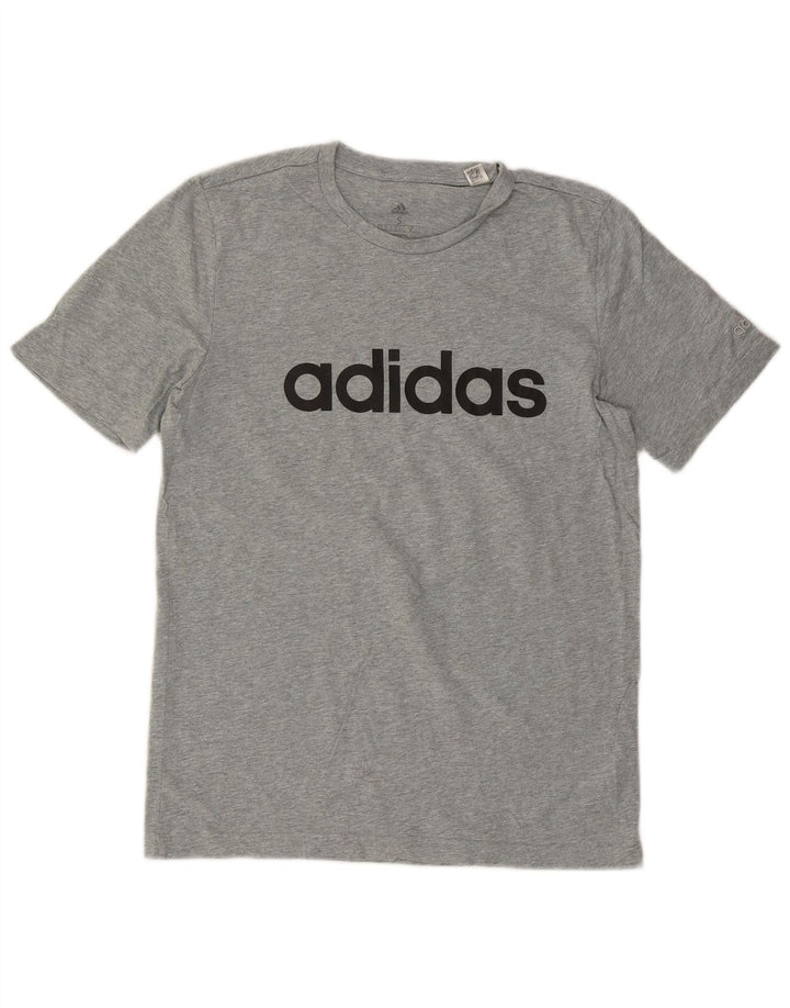 Мужская футболка ADIDAS с рисунком, маленький серый хлопок