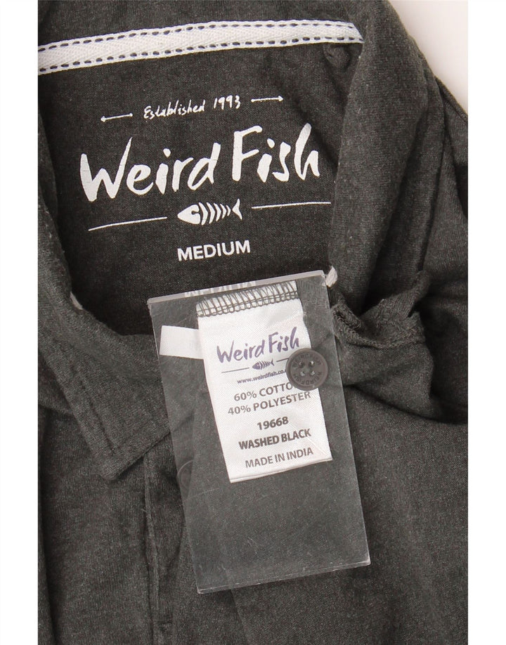 WEIRD FISH Mens Polo Shirt Medium Grey Cotton