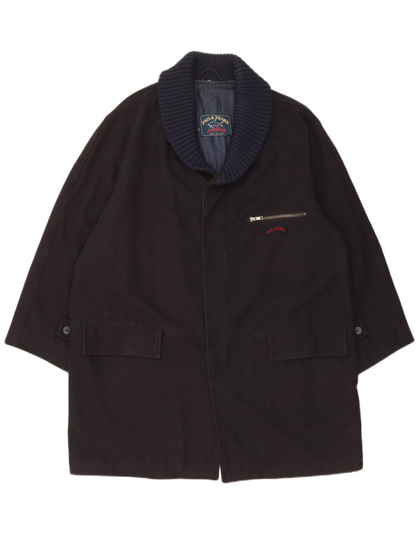 Мужское пальто Paul & Shark UK 42 XL темно-синее шерстяное