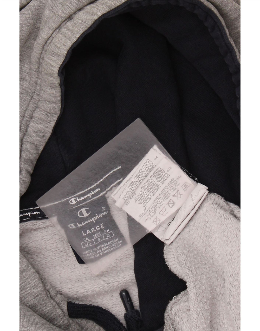 Мужской джемпер с капюшоном Champion, большой размер, серый хлопок