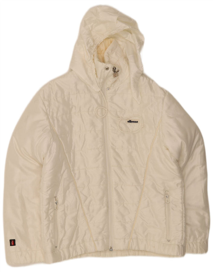Ellesse Женская утепленная куртка с капюшоном IT 42 Medium Off White