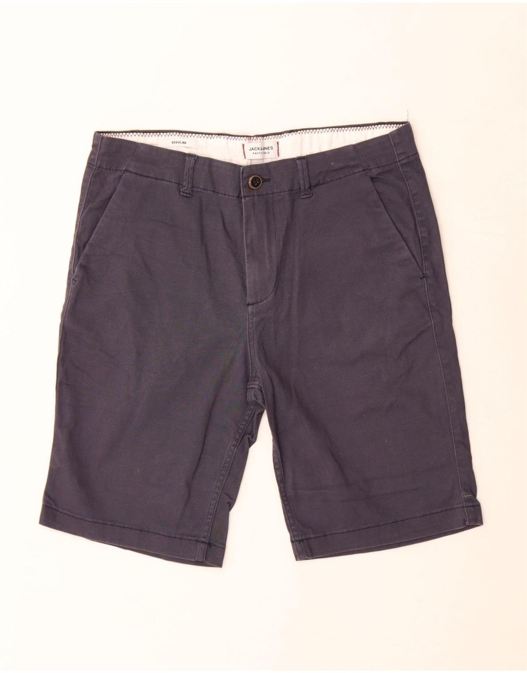 Мужские шорты-чиносы JACK & JONES стандартного кроя W30, темно-синие, хлопковые, среднего размера
