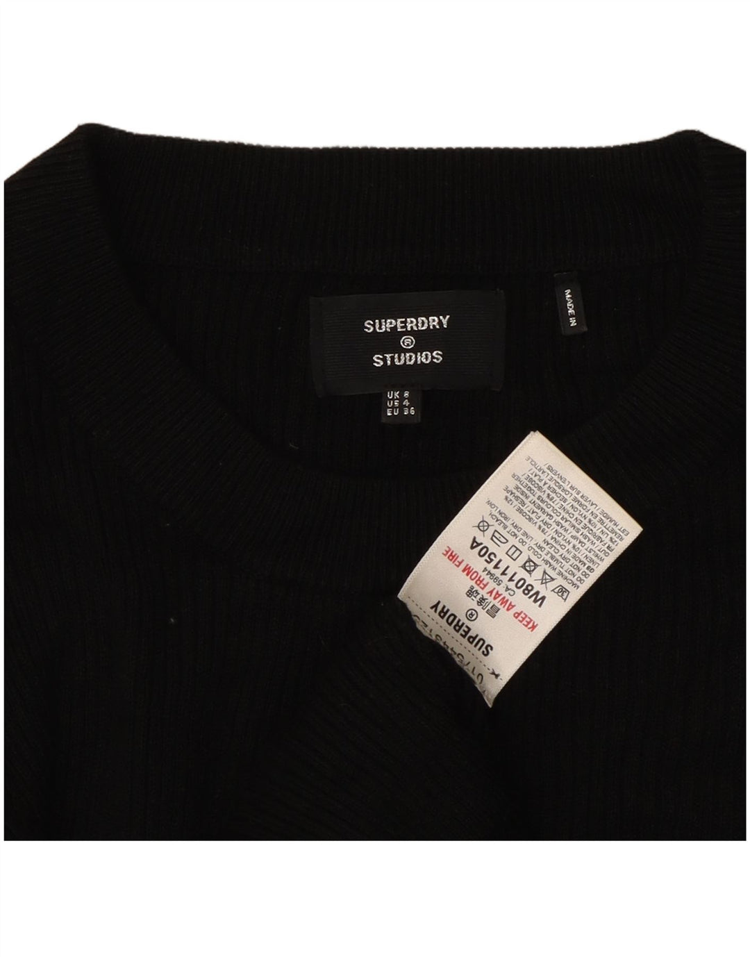 Женский джемпер макси SUPERDRY UK 8, маленький, черный, вискоза