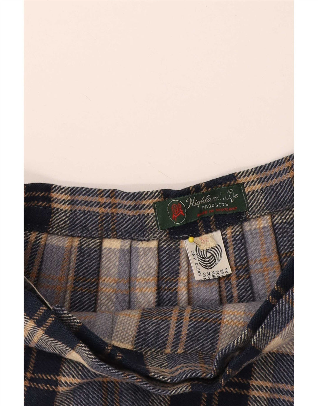 Женская юбка Highland с запахом EU 38 Medium W28 Темно-синяя клетчатая шерсть