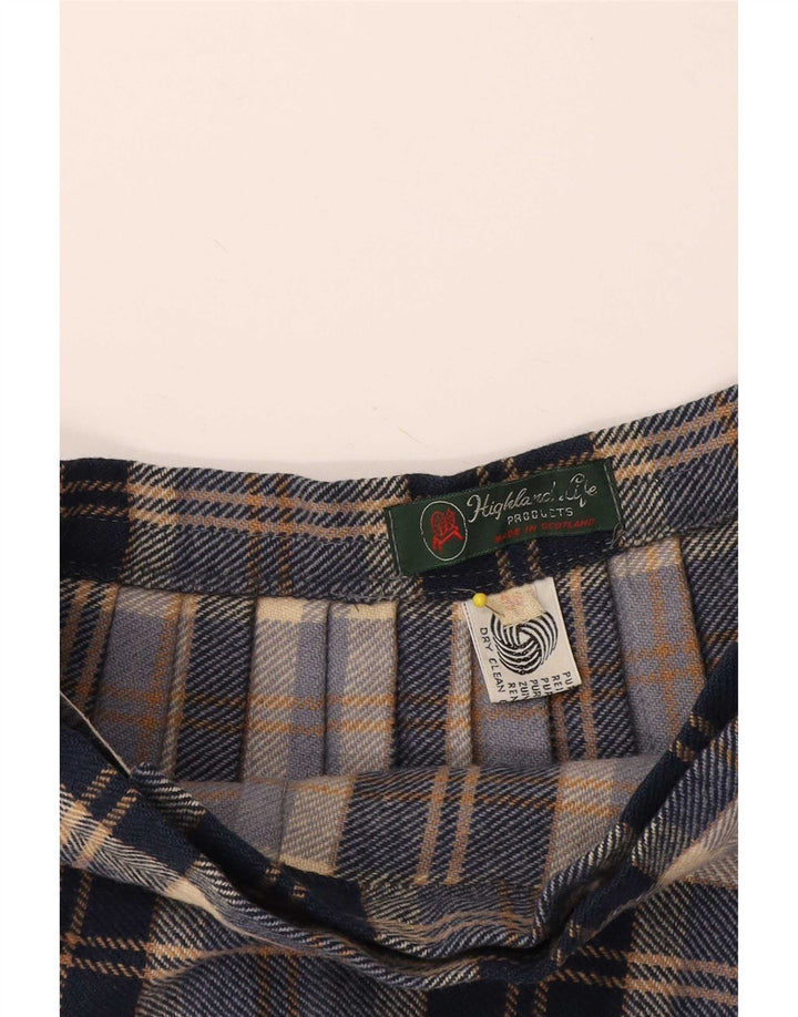Женская юбка Highland с запахом EU 38 Medium W28 Темно-синяя клетчатая шерсть