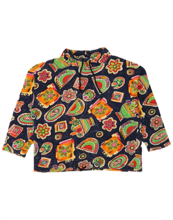 Свитшот BENETTON для девочек 11–12 лет, большой темно-синий с цветочным принтом