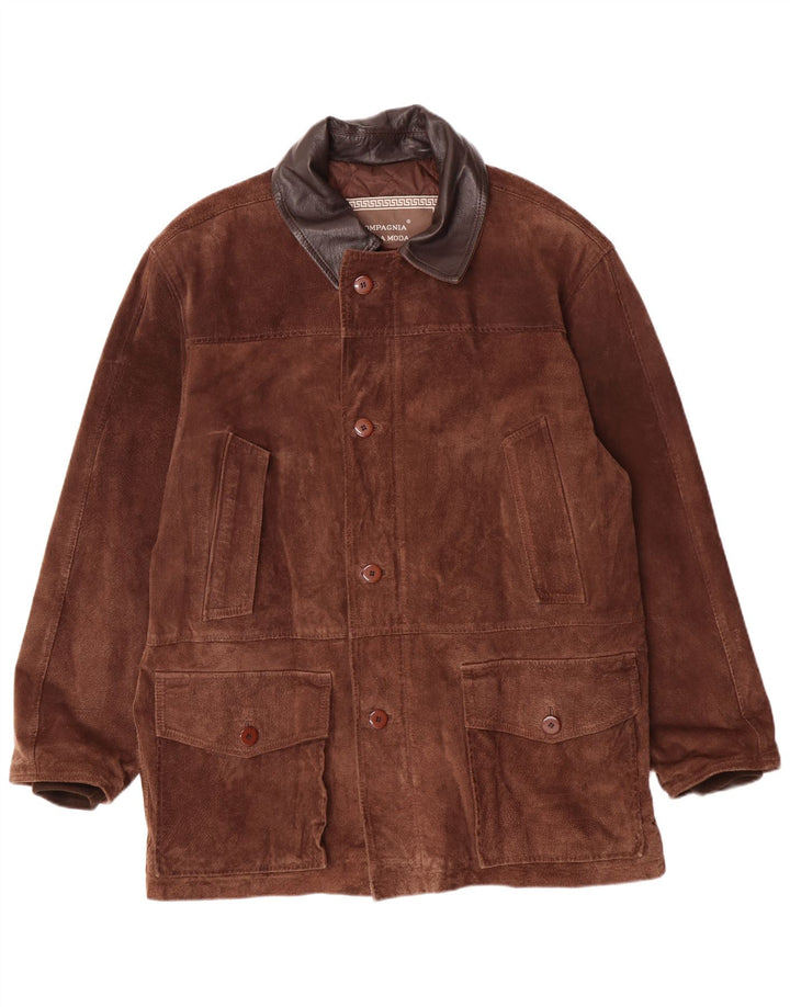 Мужская замшевая ветровка Compagnia IT 50, большая коричневая кожа