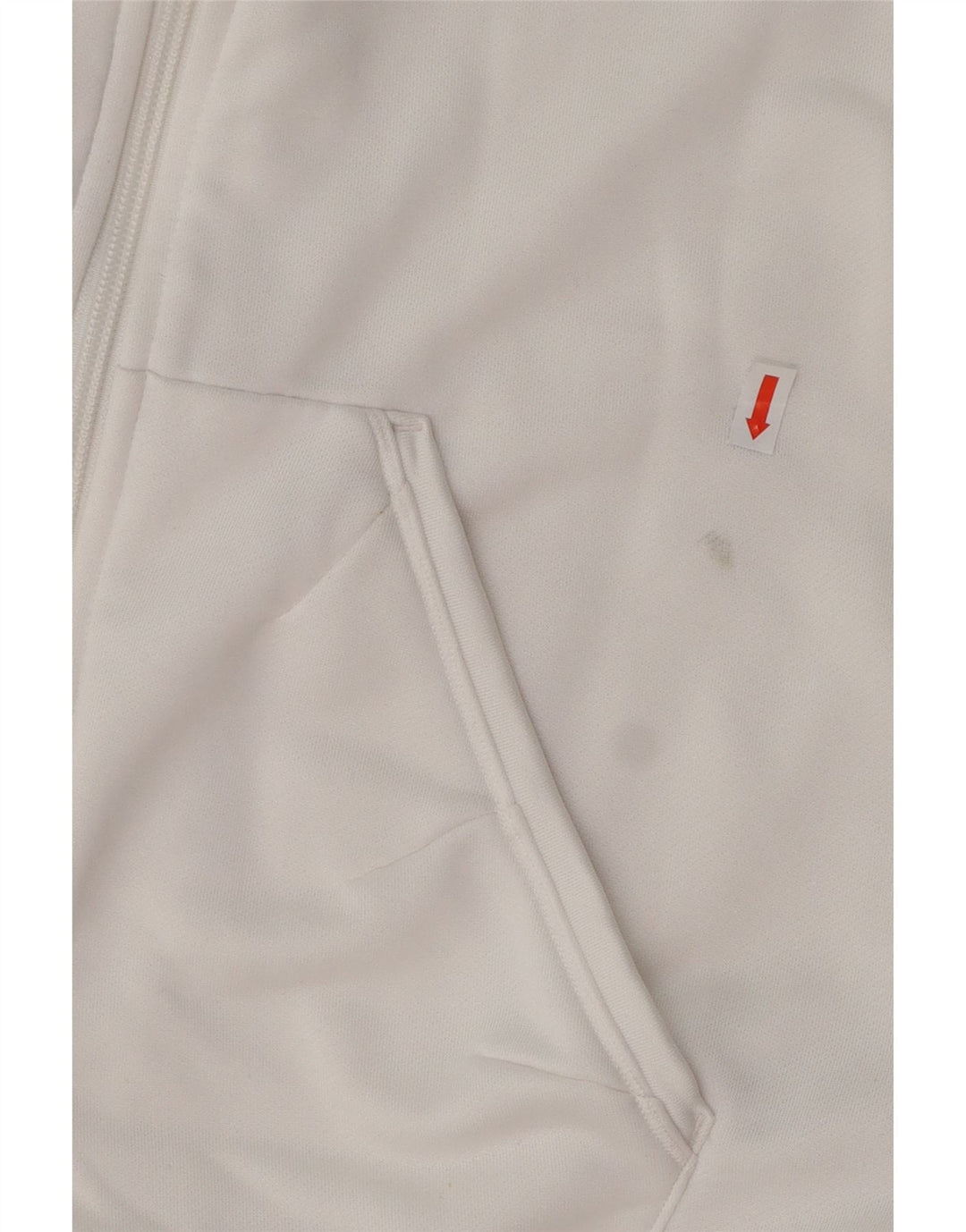 Женский свитер с капюшоном на молнии ADIDAS UK 16, большой белый полиэстер с цветными блоками