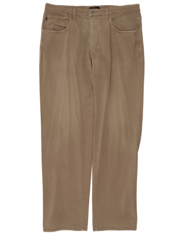 Мужские прямые повседневные брюки Trussardi W38 L32, бежевый хлопок