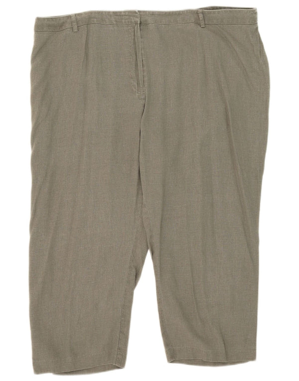 Женские капри с высокой талией Marks & Spencer, Великобритания, 22, 3XL, W43, L21, хаки