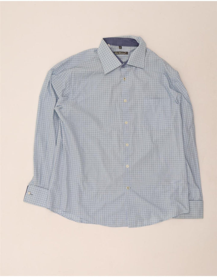 Мужская деловая рубашка Ben Sherman XL, синяя клетка, хлопок