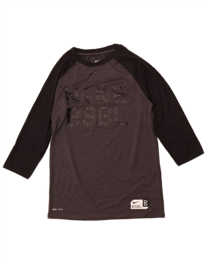 Женская футболка спортивного кроя с графическим рисунком NIKE Top UK 8, маленький серый спортивный цвет