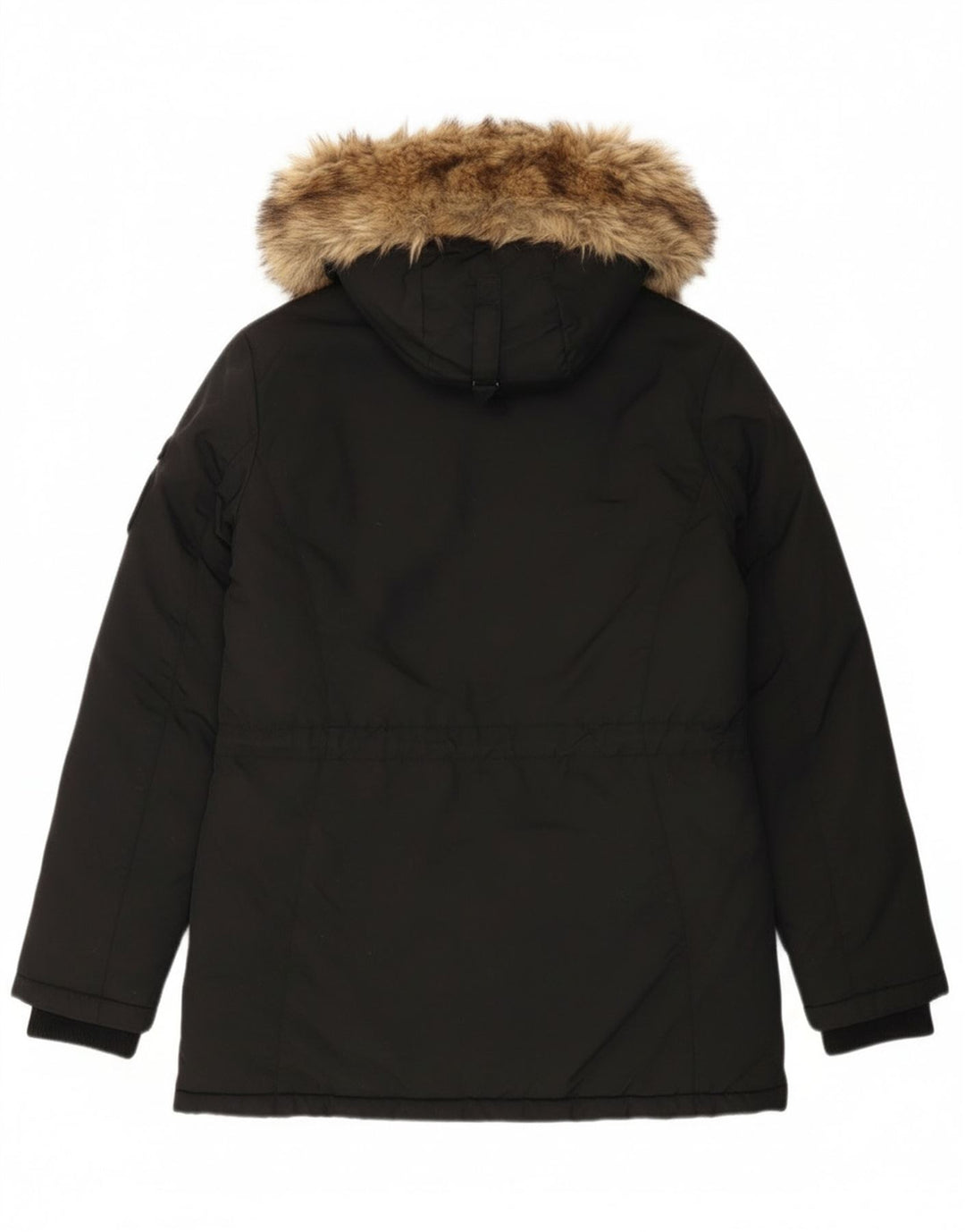 Женская парка Superdry с капюшоном UK 12, средний черный нейлон