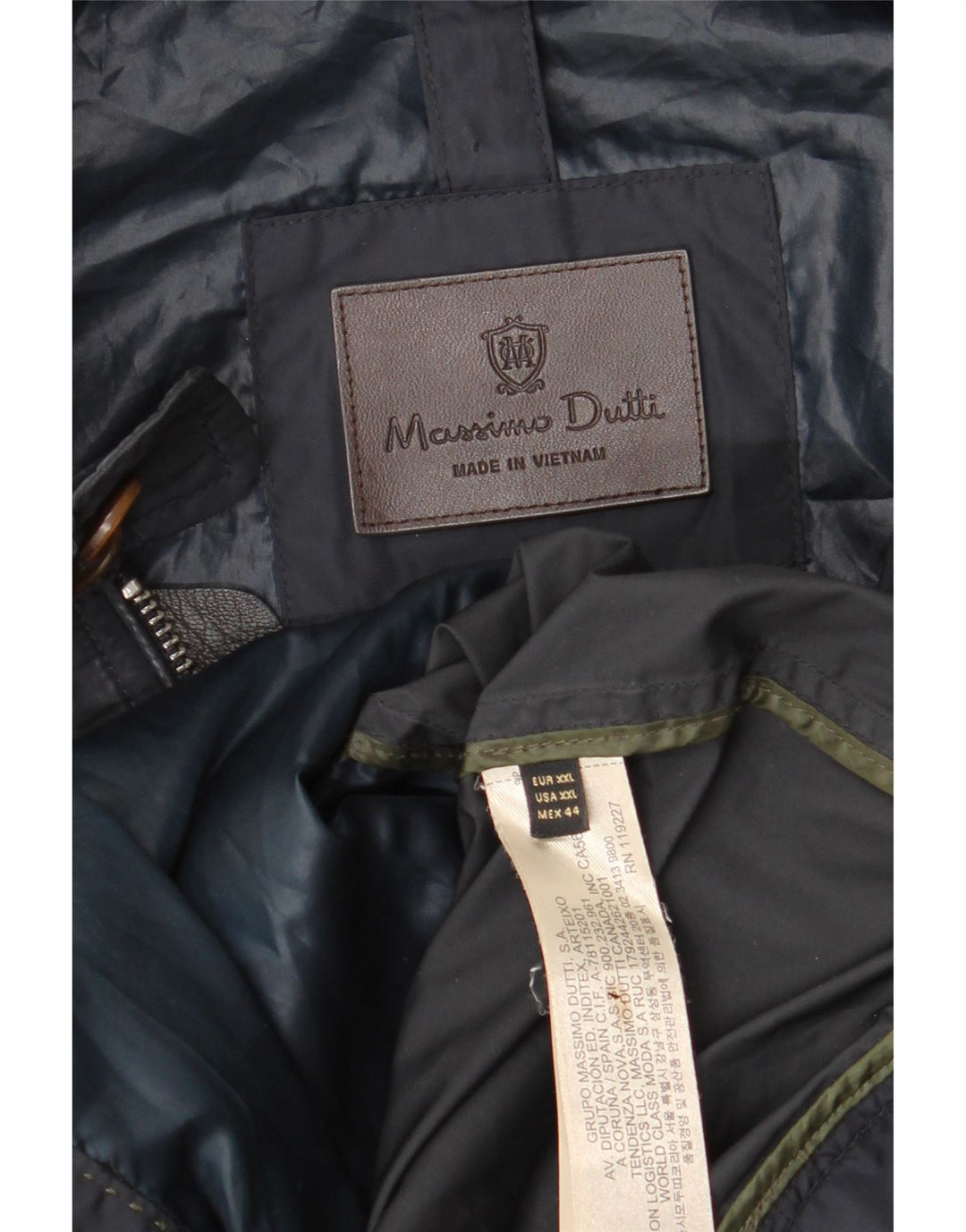 Мужская куртка-бомбер Massimo Dutti UK 44 2XL Темно-синий полиэстер