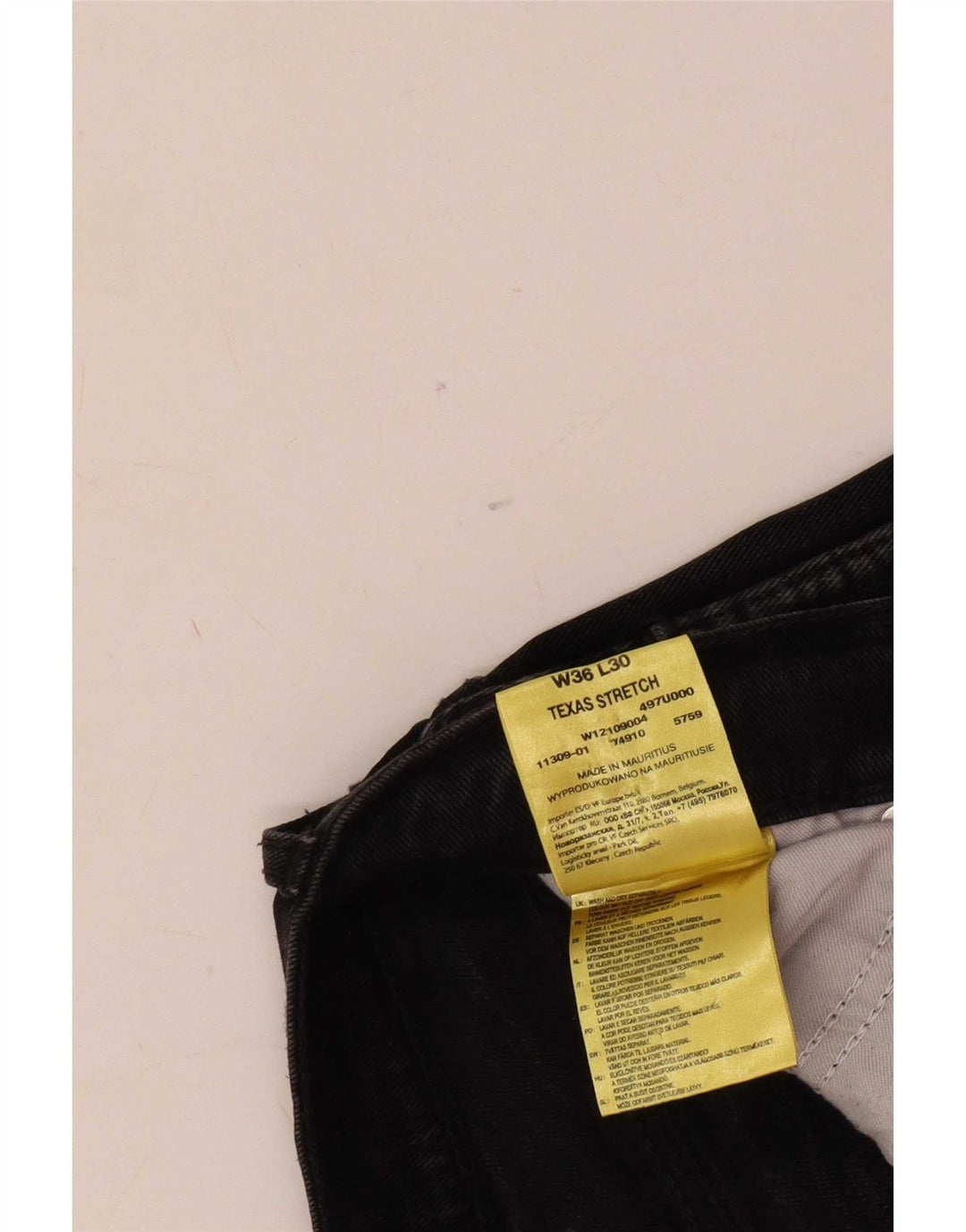 Мужские прямые джинсы Wrangler Texas Stretch W36 L30, черный хлопок