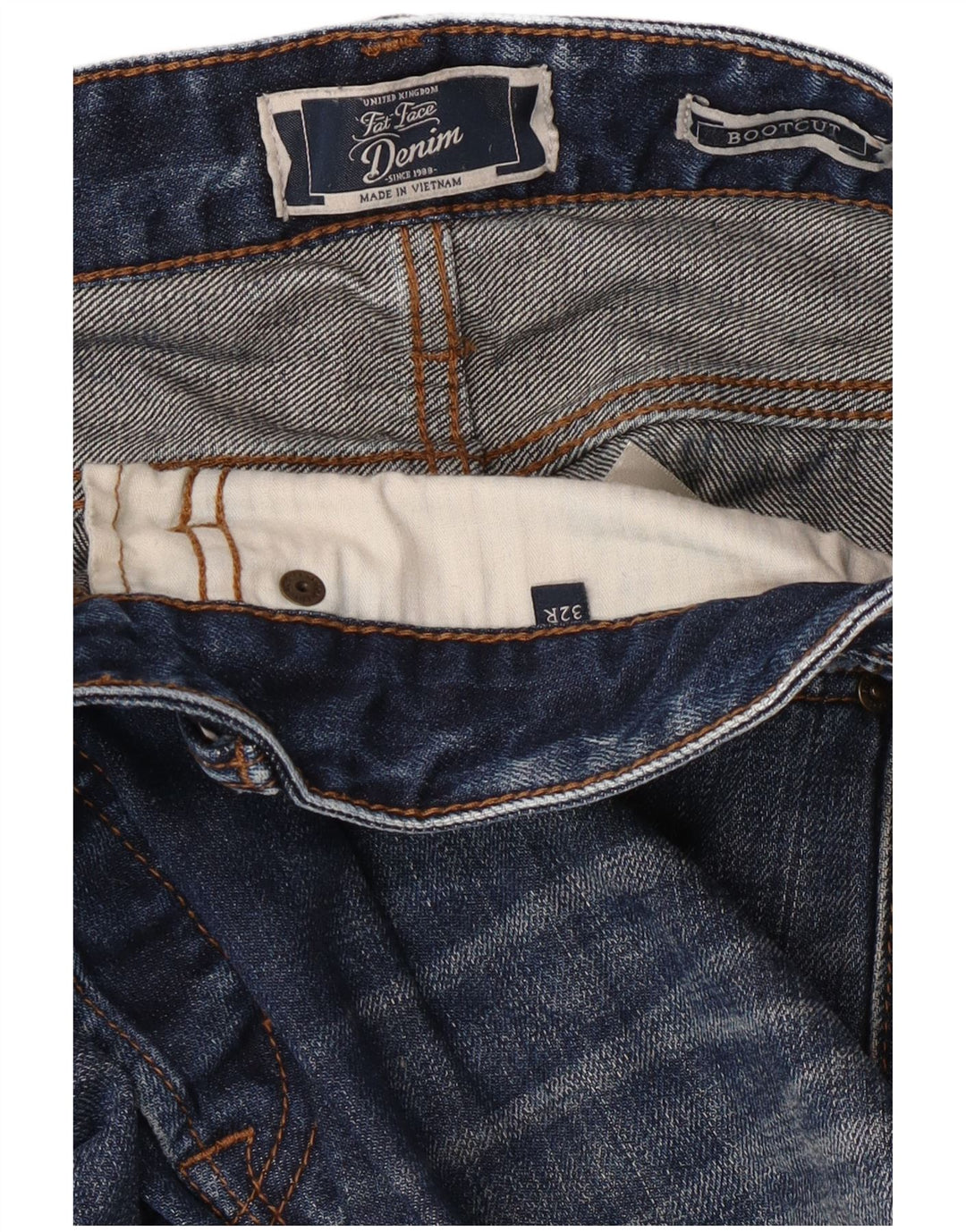 Мужские джинсы Bootcut стандартного кроя Fat Face W32 L30, синий хлопок