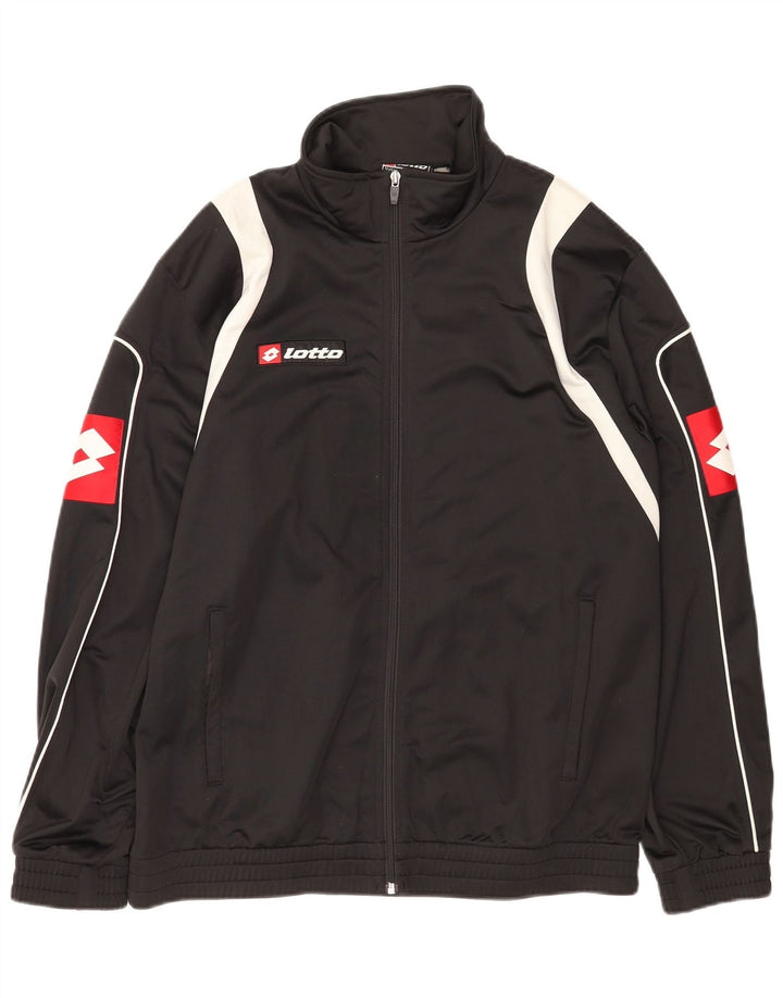 Lotto Мужской спортивный костюм с графическим рисунком, верхняя куртка XL, черный полиэстер с цветными блоками