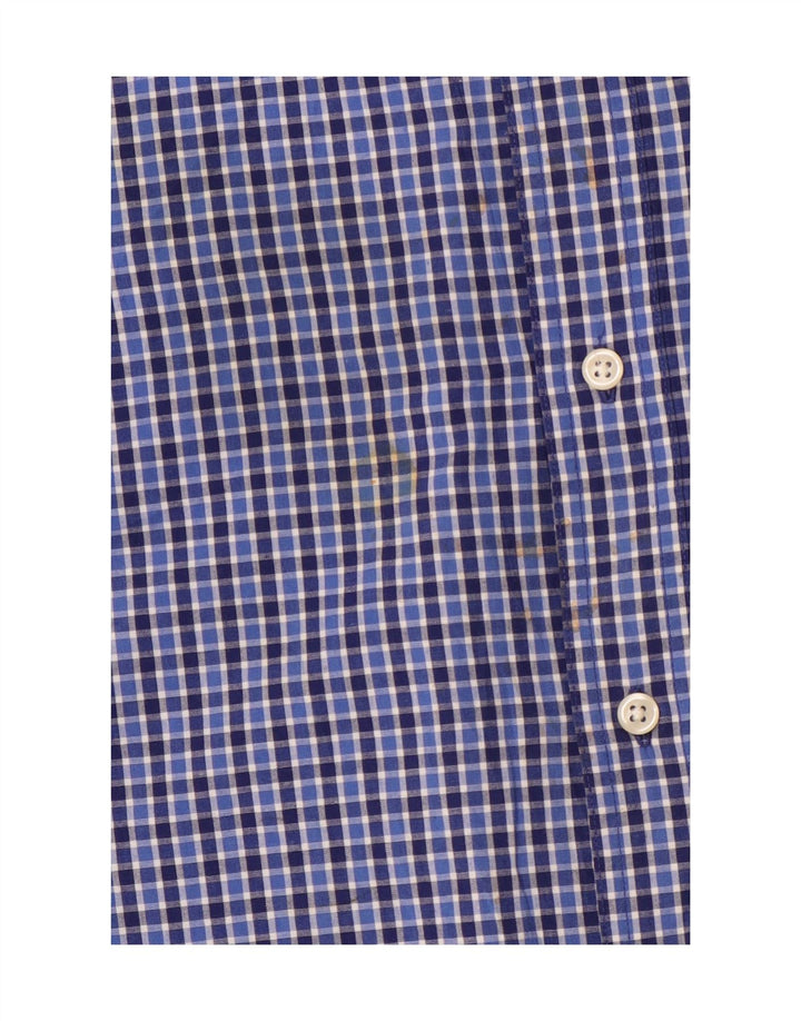 Мужская рубашка Chaps Easy Care 2XL, синяя, хлопок в мелкую клетку