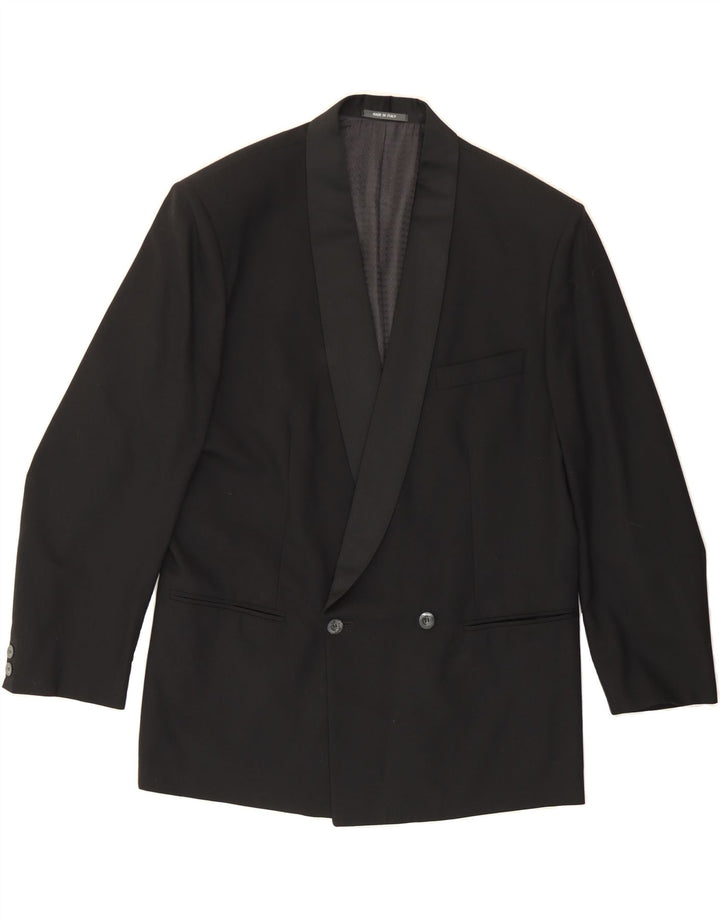 VINTAGE Mens Double Breasted Blazer Jacket UK 40 Large Black Vintage Vintage and Second-Hand Vintage from Messina Hembry 