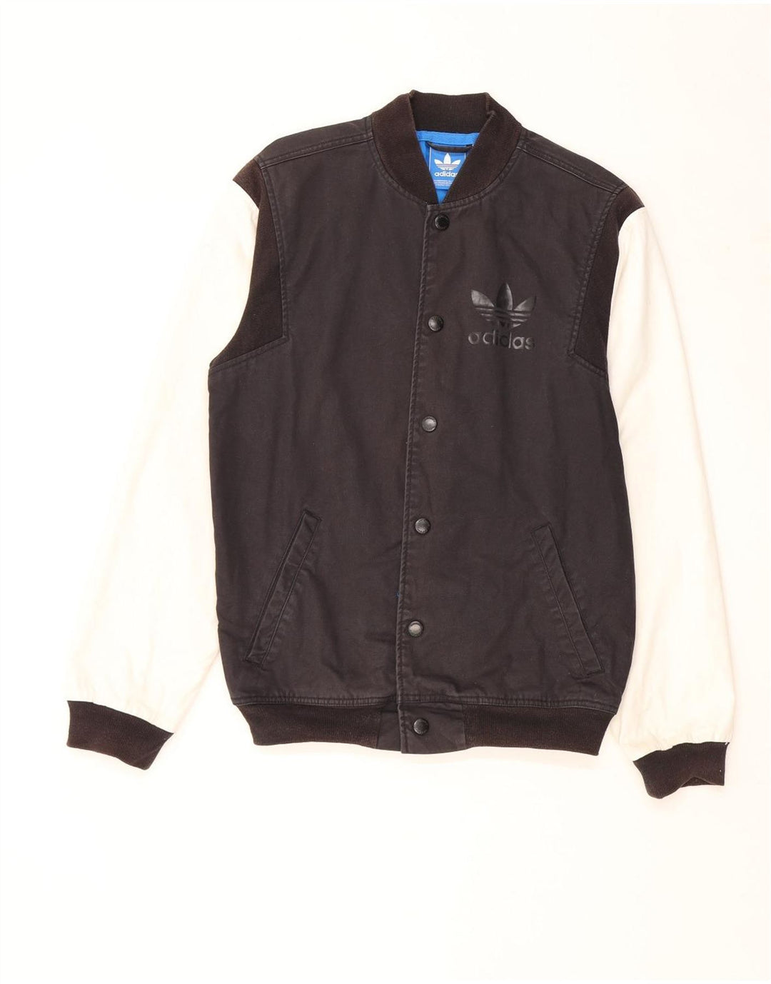 Мужская университетская куртка Adidas UK 38, средний черный, хлопок с цветными блоками