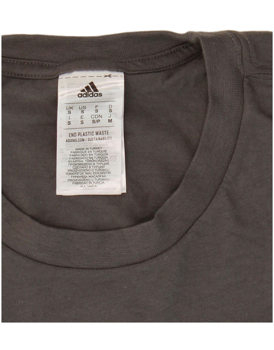 Мужская футболка ADIDAS с рисунком, маленький серый хлопок