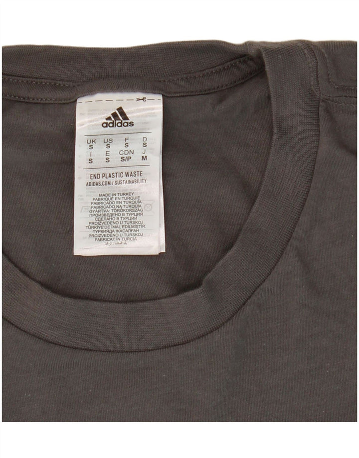 Мужская футболка ADIDAS с рисунком, маленький серый хлопок