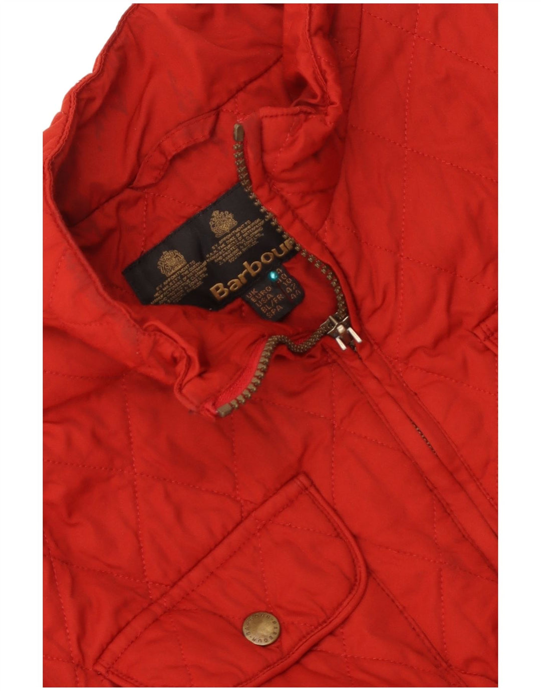 Женская стеганая куртка Barbour UK 14, большой красный полиэстер